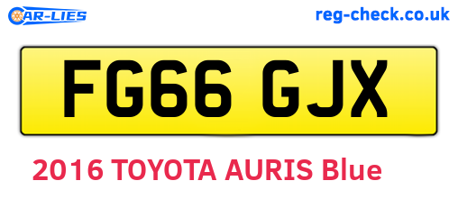 FG66GJX are the vehicle registration plates.