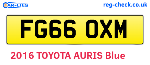 FG66OXM are the vehicle registration plates.