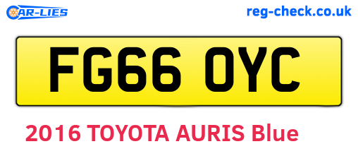 FG66OYC are the vehicle registration plates.