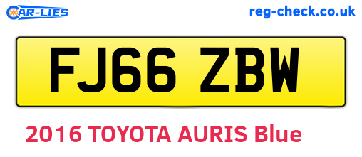 FJ66ZBW are the vehicle registration plates.