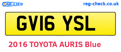 GV16YSL are the vehicle registration plates.