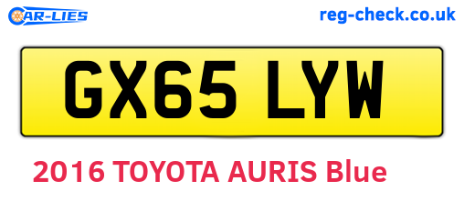 GX65LYW are the vehicle registration plates.