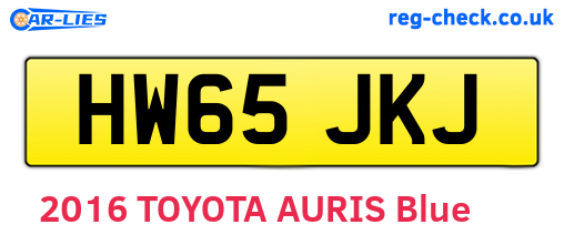 HW65JKJ are the vehicle registration plates.