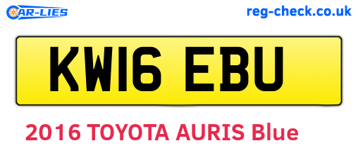 KW16EBU are the vehicle registration plates.