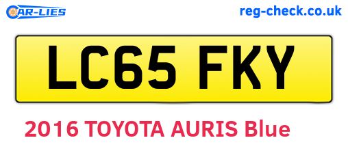 LC65FKY are the vehicle registration plates.