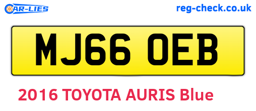 MJ66OEB are the vehicle registration plates.