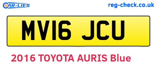 MV16JCU are the vehicle registration plates.