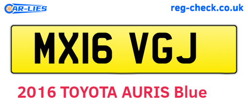 MX16VGJ are the vehicle registration plates.