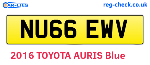 NU66EWV are the vehicle registration plates.