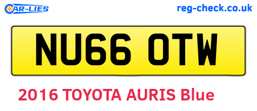 NU66OTW are the vehicle registration plates.