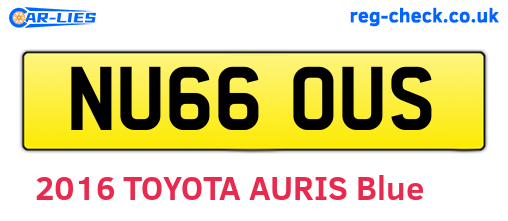 NU66OUS are the vehicle registration plates.