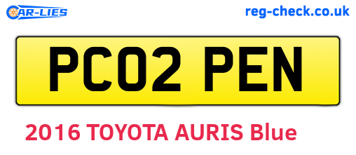 PC02PEN are the vehicle registration plates.