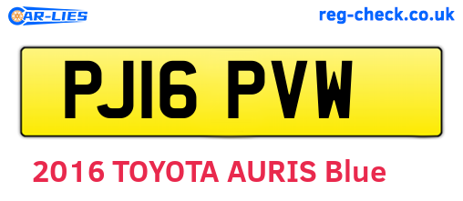 PJ16PVW are the vehicle registration plates.