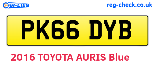 PK66DYB are the vehicle registration plates.