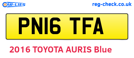 PN16TFA are the vehicle registration plates.