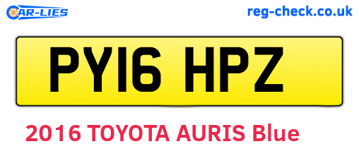 PY16HPZ are the vehicle registration plates.