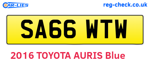 SA66WTW are the vehicle registration plates.