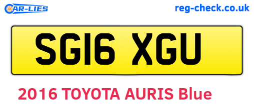 SG16XGU are the vehicle registration plates.