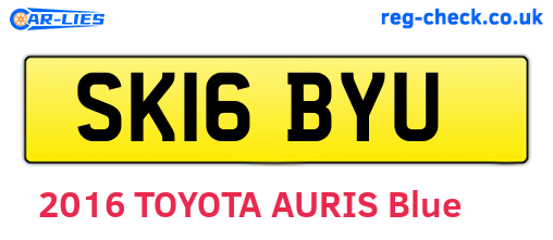 SK16BYU are the vehicle registration plates.