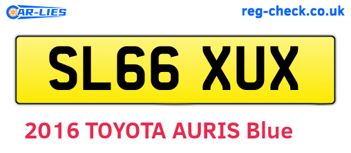 SL66XUX are the vehicle registration plates.
