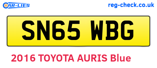 SN65WBG are the vehicle registration plates.