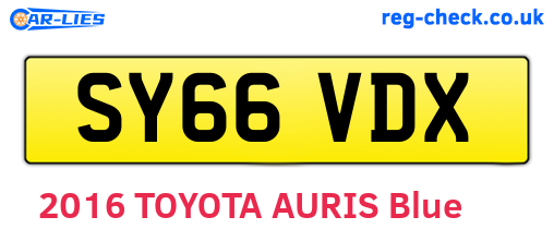SY66VDX are the vehicle registration plates.