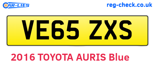 VE65ZXS are the vehicle registration plates.