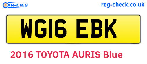 WG16EBK are the vehicle registration plates.