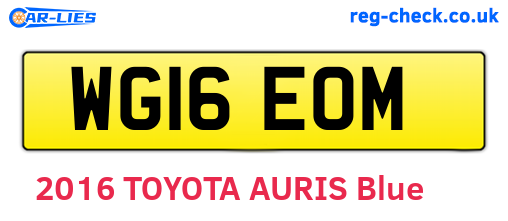 WG16EOM are the vehicle registration plates.