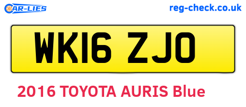 WK16ZJO are the vehicle registration plates.