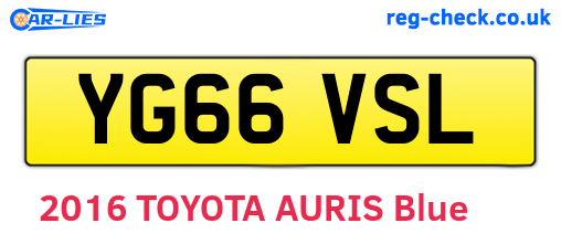 YG66VSL are the vehicle registration plates.
