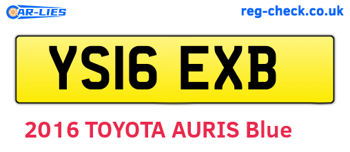 YS16EXB are the vehicle registration plates.