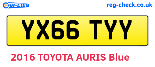 YX66TYY are the vehicle registration plates.