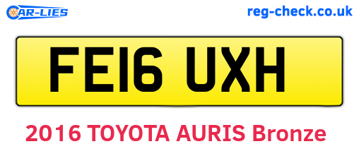 FE16UXH are the vehicle registration plates.