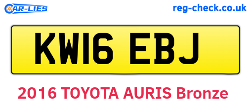 KW16EBJ are the vehicle registration plates.