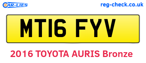 MT16FYV are the vehicle registration plates.