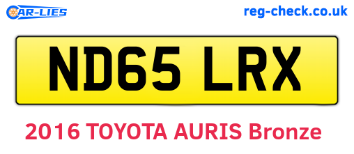 ND65LRX are the vehicle registration plates.