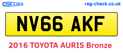 NV66AKF are the vehicle registration plates.