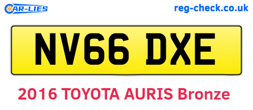 NV66DXE are the vehicle registration plates.