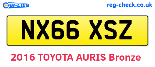 NX66XSZ are the vehicle registration plates.