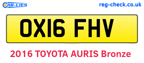 OX16FHV are the vehicle registration plates.