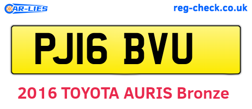 PJ16BVU are the vehicle registration plates.
