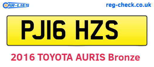 PJ16HZS are the vehicle registration plates.