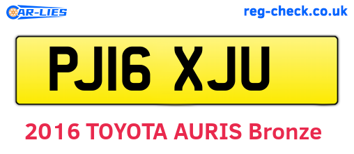 PJ16XJU are the vehicle registration plates.
