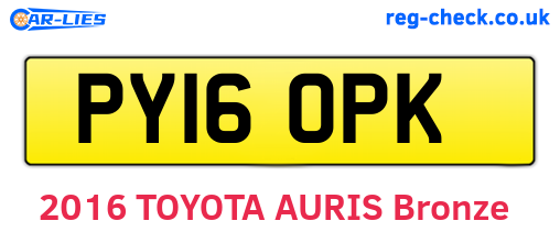 PY16OPK are the vehicle registration plates.