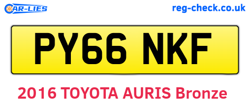 PY66NKF are the vehicle registration plates.