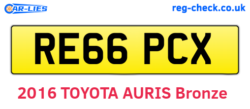 RE66PCX are the vehicle registration plates.