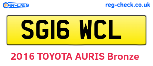 SG16WCL are the vehicle registration plates.