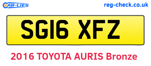 SG16XFZ are the vehicle registration plates.