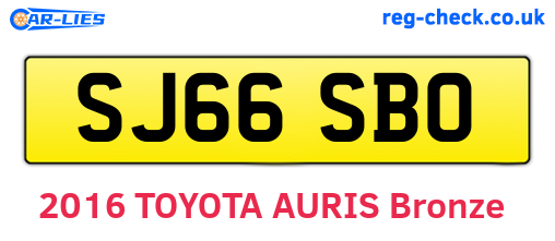 SJ66SBO are the vehicle registration plates.